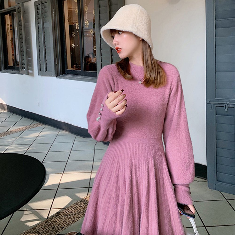 【ミニミニストア/miniministore】のニットワンピース ミンクタッチミニワンピ インテリア・キッズ・メンズ・レディースファッション・服の通販 founy(ファニー) 　ファッション　Fashion　レディースファッション　Fashion for Women　ワンピース　Dresses　ニットワンピース　Knit Dresses　アクリル　Acrylic Material　シンプル　Simple, Minimal　パープル　Purple, Violet　フェミニン　Feminine, Girly　ビジネス 仕事 通勤　Business / Work / Commuting　A/W・秋冬　Autumn/Winter　くすみパープル|ID: prp329100004800817 ipo3291000000034831400