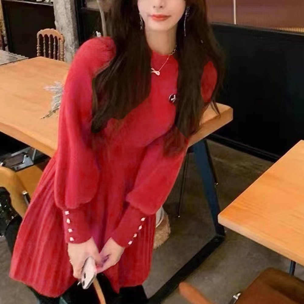 【ミニミニストア/miniministore】のニットワンピース ミンクタッチミニワンピ インテリア・キッズ・メンズ・レディースファッション・服の通販 founy(ファニー) 　ファッション　Fashion　レディースファッション　Fashion for Women　ワンピース　Dresses　ニットワンピース　Knit Dresses　アクリル　Acrylic Material　シンプル　Simple, Minimal　パープル　Purple, Violet　フェミニン　Feminine, Girly　ビジネス 仕事 通勤　Business / Work / Commuting　A/W・秋冬　Autumn/Winter　レッド|ID: prp329100004800817 ipo3291000000034831401