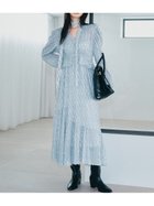 【リリーブラウン/Lily Brown】のボウタイ付きフリンジジャガードペプラムワンピース 人気、トレンドファッション・服の通販 founy(ファニー) ファッション Fashion レディースファッション Fashion for Women ワンピース Dresses シフォン Chiffon, Lightweight Fabric スマート Smart, Elegant フィット Fit, Slim Fit フリンジ Fringe, Tassel フレア Flare, Flared ペプラム Peplum, Flared Hem ランダム Random, Irregular リボン Ribbon, Bow 切替 Switching, Contrast Panel thumbnail BLU[086]|ID: prp329100004800831 ipo3291000000034831547