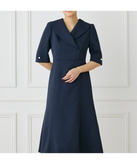 【マーリエ ル カセット/Maglie le cassetto】の《M Maglie le cassetto》ショールカラーワンピース 人気、トレンドファッション・服の通販 founy(ファニー) ファッション Fashion レディースファッション Fashion for Women ワンピース Dresses ショール Shawl, Wrap トリプル Triple, Three Layers パール Pearl, Pearl Accent フレア Flare, Flared エレガント 上品 Elegant |ID:prp329100004800833