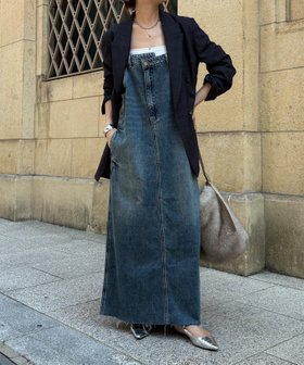 【ドゥドゥ/DouDou】の【完売カラー再追加!/体型カバー】裾フリンジデニムジャンスカ 人気、トレンドファッション・服の通販 founy(ファニー) ファッション Fashion レディースファッション Fashion for Women スマート Smart, Elegant スリット Slit, Slit Detail テレコ Ribbed, Rib Stitch ビンテージ Vintage, Retro Style S/S・春夏 SS, Spring/Summer, Warm Season 再入荷 Restock / Back in Stock 夏 Summer 2025年 2025 2025春夏・S/S Spring/Summer 2025 SS25 |ID:prp329100004800839