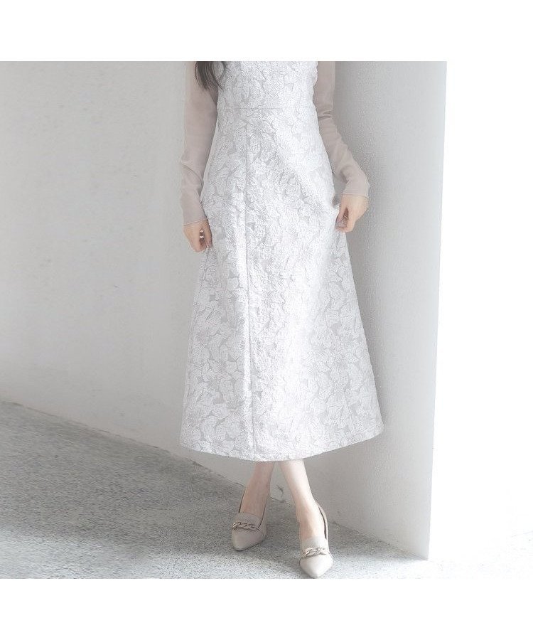 【セゾンドパピヨン/SAISON DE PAPILLON】のジャガード生地バックスリットキャミワンピース インテリア・キッズ・メンズ・レディースファッション・服の通販 founy(ファニー) ファッション Fashion レディースファッション Fashion for Women ワンピース Dresses キャミソールワンピース Camisole Dresses インナー Innerwear キャミワンピース Cami Dress, Slip Dress シャーリング Shirring, Ruched シンプル Simple, Minimal スリット Slit, Slit Detail ロング Long, Long-Length 二次会 After Party 楽ちん Easy Fit, Comfortable A/W・秋冬 Autumn/Winter グレー|ID: prp329100004800848 ipo3291000000034917864