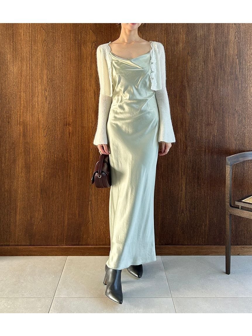 【スナイデル/SNIDEL】のキャミワンピースモヘアカーディガンセット インテリア・キッズ・メンズ・レディースファッション・服の通販 founy(ファニー) 　ファッション　Fashion　レディースファッション　Fashion for Women　ワンピース　Dresses　キャミソールワンピース　Camisole Dresses　ウェーブ　Wavy Pattern　エレガント 上品　Elegant　カーディガン　Cardigan, Knitwear　キャミワンピース　Cami Dress, Slip Dress　クロップド　Cropped, Short Length　サテン　Satin, Glossy Fabric　シンプル　Simple, Minimal　スリーブ　Sleeve, Long Sleeve / Short Sleeve　トリミング　Trimming, Decorative Edge　トレンド　Trend, Trending Now　フィット　Fit, Slim Fit　フェミニン　Feminine, Girly　フレア　Flare, Flared　フロント　Front, Front Design　ベビー　Baby, Babywear　ラップ　Wrap, Wrap Design　リブニット　Rib Knit, Ribbed Knit　レース　Lace, Lace Fabric　ロング　Long, Long-Length　おすすめ　Recommended / Our Picks　WHT[001]|ID: prp329100004800849 ipo3291000000034831697