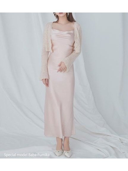 【スナイデル/SNIDEL】のキャミワンピースモヘアカーディガンセット インテリア・キッズ・メンズ・レディースファッション・服の通販 founy(ファニー) 　ファッション　Fashion　レディースファッション　Fashion for Women　ワンピース　Dresses　キャミソールワンピース　Camisole Dresses　ウェーブ　Wavy Pattern　エレガント 上品　Elegant　カーディガン　Cardigan, Knitwear　キャミワンピース　Cami Dress, Slip Dress　クロップド　Cropped, Short Length　サテン　Satin, Glossy Fabric　シンプル　Simple, Minimal　スリーブ　Sleeve, Long Sleeve / Short Sleeve　トリミング　Trimming, Decorative Edge　トレンド　Trend, Trending Now　フィット　Fit, Slim Fit　フェミニン　Feminine, Girly　フレア　Flare, Flared　フロント　Front, Front Design　ベビー　Baby, Babywear　ラップ　Wrap, Wrap Design　リブニット　Rib Knit, Ribbed Knit　レース　Lace, Lace Fabric　ロング　Long, Long-Length　おすすめ　Recommended / Our Picks　PNK[066]|ID: prp329100004800849 ipo3291000000034831701