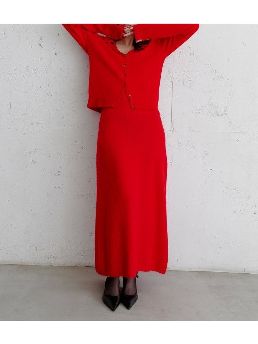 【ミースロエ/MIESROHE】のアルパカ混シャギーニットキャミワンピース インテリア・キッズ・メンズ・レディースファッション・服の通販 founy(ファニー) 　ファッション　Fashion　レディースファッション　Fashion for Women　ワンピース　Dresses　キャミソールワンピース　Camisole Dresses　スマート　Smart, Elegant　ロング　Long, Long-Length　RED[046]|ID: prp329100004800868 ipo3291000000034831900