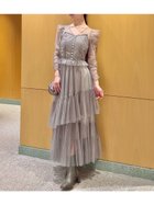 【スナイデル/SNIDEL】のSustainableティアードチュールドレス GRY[006]|ID:prp329100004800878