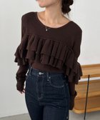 【カプリシューレマージュ/CAPRICIEUX LEMAGE】の【2WAYで着用可能】ベアフリルニット ブラウン|ID: prp329100004800888 ipo3291000000034919111