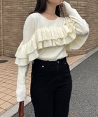 【カプリシューレマージュ/CAPRICIEUX LEMAGE】の【2WAYで着用可能】ベアフリルニット オフホワイト|ID: prp329100004800888 ipo3291000000034919114