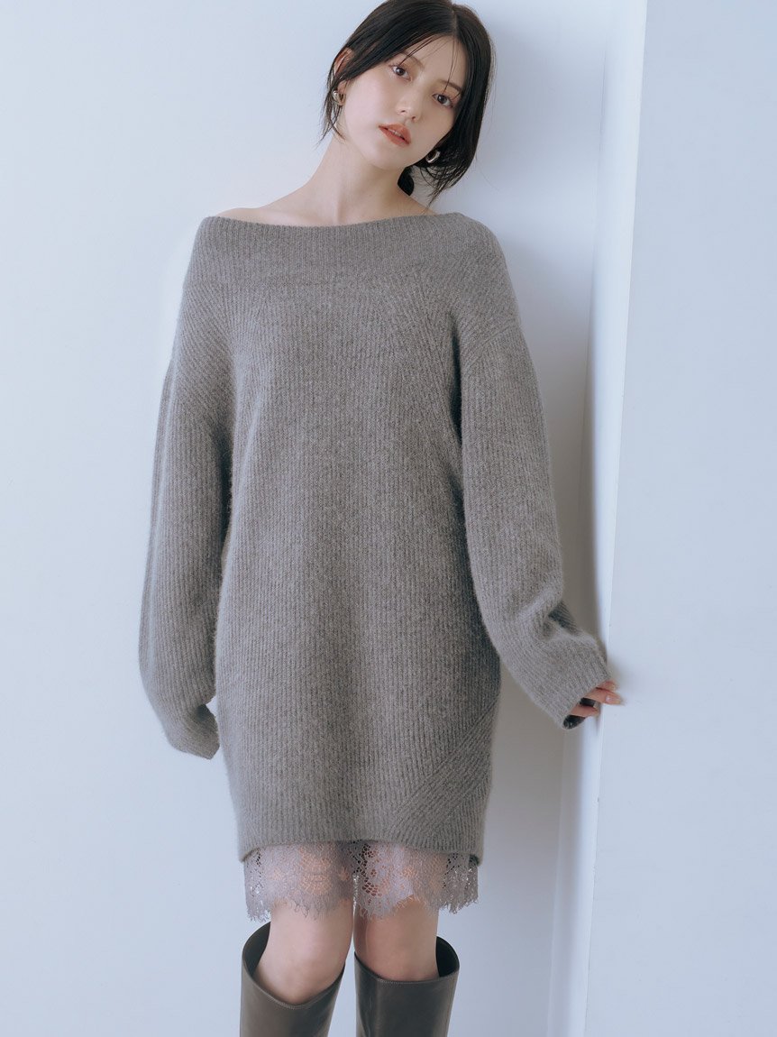 【スナイデル/SNIDEL】のニットセットキャミミニワンピース インテリア・キッズ・メンズ・レディースファッション・服の通販 founy(ファニー) 　ファッション　Fashion　レディースファッション　Fashion for Women　ワンピース　Dresses　インナー　Innerwear　サテン　Satin, Glossy Fabric　ショルダー　Shoulder, Shoulder Strap　スマート　Smart, Elegant　ドロップ　Drop Shoulder, Dropped Style　レース　Lace, Lace Fabric　ロマンティック　Romantic, Feminine Style　エレガント 上品　Elegant　GRY[006]|ID: prp329100004800889 ipo3291000000035650247