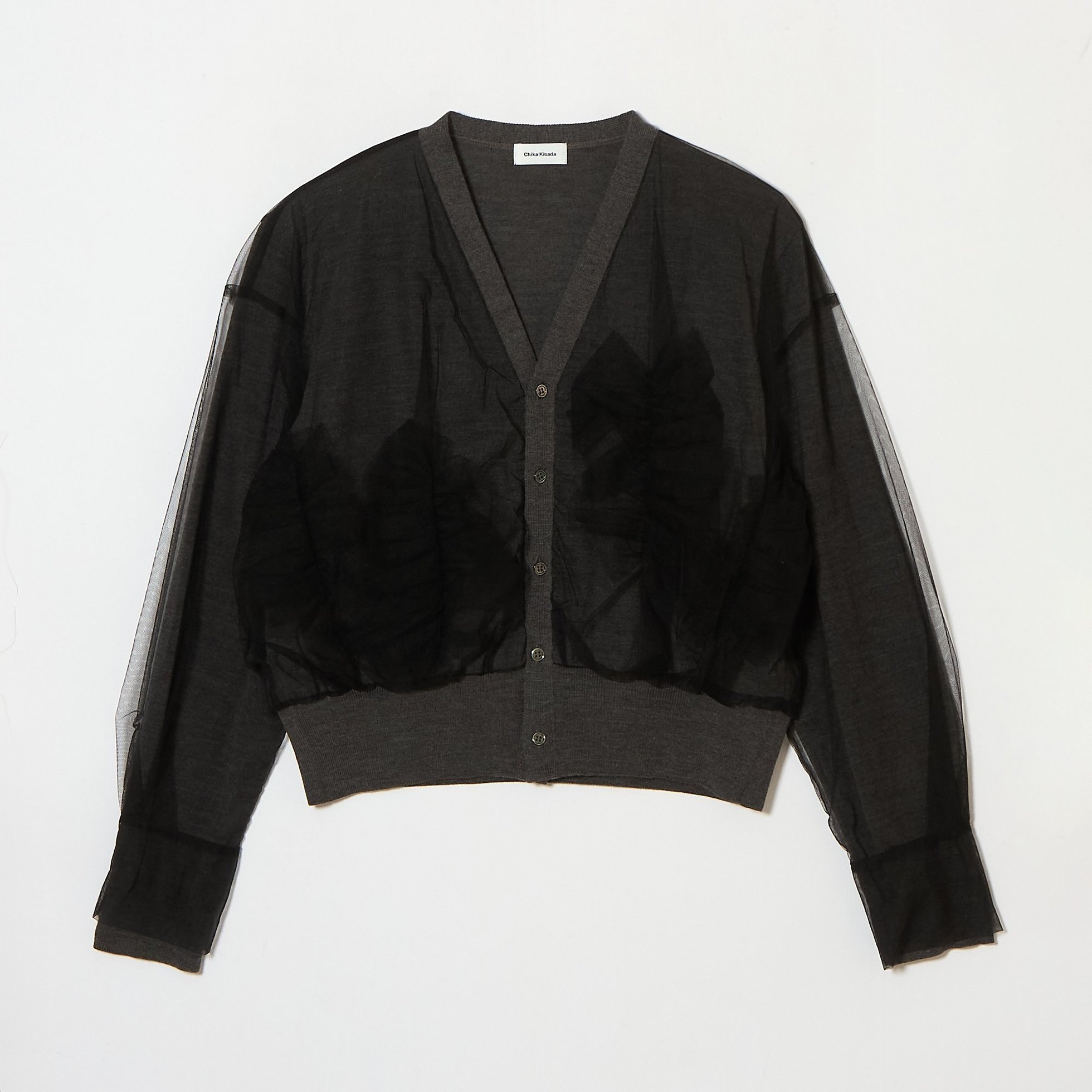 【チカ キサダ/CHIKA KISADA】のチュール重ねニットカーディガン インテリア・キッズ・メンズ・レディースファッション・服の通販 founy(ファニー) ファッション Fashion レディースファッション Fashion for Women トップス・カットソー Cut & Sew Tops ニット Knit Tops & Sweaters カーディガン・羽織り Layered Style Cardigans カーディガン Cardigan, Knitwear クール Cool, Chic チュール Tulip, Tulip Motif Gray|ID: prp329100004800894 ipo3291000000034832204