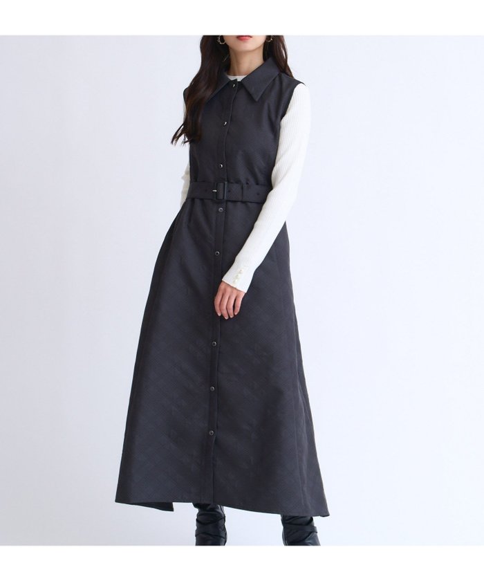 【ノエラ/Noela】のシャツカラージャガードワンピース インテリア・キッズ・メンズ・レディースファッション・服の通販 founy(ファニー) https://founy.com/ ファッション Fashion レディースファッション Fashion for Women ワンピース Dresses クラシカル Classical, Vintage-Inspired ジャカード／ジャガード Jacquard, Woven Pattern タートルネック Turtleneck, High Neck フロント Front, Front Design ポケット Pocket, Pocket Detail エレガント 上品 Elegant |ID: prp329100004800922 ipo3291000000035123452