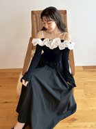 【リリーブラウン/Lily Brown】のフリルカラーニットコンビワンピース 人気、トレンドファッション・服の通販 founy(ファニー) ファッション Fashion レディースファッション Fashion for Women ワンピース Dresses thumbnail BLK[009]|ID: prp329100004800932 ipo3291000000034882772