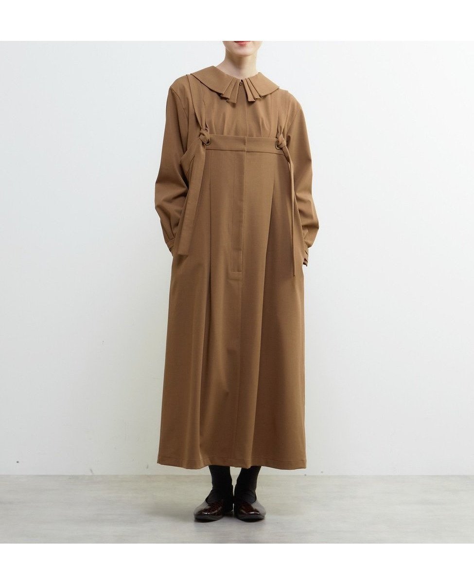 【メルローズ クレール/MELROSE claire】の【LOURMARIN】サロペットワンピース インテリア・キッズ・メンズ・レディースファッション・服の通販 founy(ファニー) ファッション Fashion レディースファッション Fashion for Women ワンピース Dresses サロペット&オールインワン Dungarees & Jumpsuit Styles ストレッチ Stretch, Stretchy Fabric セットアップ Set-Up, Coordinated Outfit リボン Ribbon, Bow キャメル|ID: prp329100004800943 ipo3291000000034832551