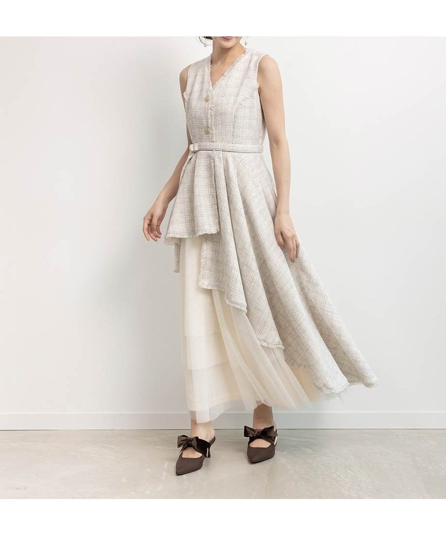 【ランダ/RANDA】のチュールレイヤードジャケットワンピース インテリア・キッズ・メンズ・レディースファッション・服の通販 founy(ファニー) ファッション Fashion レディースファッション Fashion for Women アウター Coat / Outerwear Collection レディースジャケット・軽アウター Jackets おすすめ Recommended / Our Picks インナー Innerwear シューズ Shoes, Footwear フェミニン Feminine, Girly CREAM|ID: prp329100004800954 ipo3291000000034871197