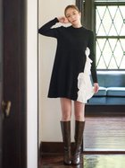 【セルフォード/CELFORD】のラッフルデザインドッキングニットワンピ 人気、トレンドファッション・服の通販 founy(ファニー) ファッション Fashion レディースファッション Fashion for Women ワンピース Dresses ニットワンピース Knit Dresses スマート Smart, Elegant タフタ Taffeta, Structured Fabric ツイスト Tweed, Tweed Fabric ドッキング Docking, Mixed Material フリル Frill, Ruffle フレア Flare, Flared エレガント 上品 Elegant 今季 This Season, Current Season thumbnail BLK[009]|ID: prp329100004800958 ipo3291000000034832664