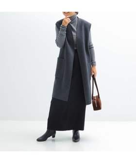 【デミルクス ビームス/Demi-Luxe BEAMS】 リバー ロングジレ バイカラー ウール ロングジレ人気、トレンドファッション・服の通販 founy(ファニー) ファッション Fashion レディースファッション Fashion for Women アウター Coat / Outerwear Collection トップス・カットソー Cut & Sew Tops ベスト&ジレ / 重ね着スタイル Vests & Gilets シンプル Simple, Minimal パッチ Patch, Appliqué フロント Front, Front Design ポケット Pocket, Pocket Detail ミドル Middle Length, Mid Height リュクス Luxury, Elegant, High-End, Chic ロング Long, Long-Length ワイド Wide, Wide Fit 冬 Winter / This Winter |ID:prp329100004800961