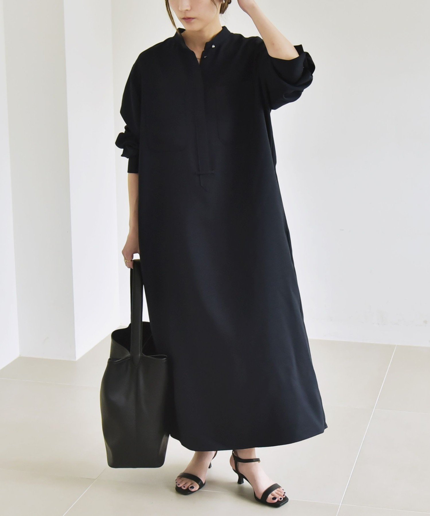 【シップス フォー ウィメン/SHIPS】の《追加 》quaranciel 洗濯機可能 ダブルクロス スタンドカラー ポケット シャツ ワンピース インテリア・キッズ・メンズ・レディースファッション・服の通販 founy(ファニー) 　ファッション　Fashion　レディースファッション　Fashion for Women　ワンピース　Dresses　シャツワンピース / 1枚で着映えコーデ　Shirt Dresses　インナー　Innerwear　洗える　Machine Washable　シャツワンピ　Shirt Dress, Shirt One-Piece　シルバー　Silver, Metallic Silver　スカーフ　Scarf, Neckwear　スタンド　Stand Collar, Upright Stand　スニーカー　Sneakers, Trainers　タートルネック　Turtleneck, High Neck　ダブル　Double, Double-Breasted　ポケット　Pocket, Pocket Detail　おすすめ　Recommended / Our Picks　エレガント 上品　Elegant　2026年　2026　ネイビー|ID: prp329100004800973 ipo3291000000035163256