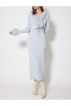 【リエンダ/rienda】のフェイクファーレディーニットワンピース 人気、トレンドファッション・服の通販 founy(ファニー) ファッション Fashion レディースファッション Fashion for Women ワンピース Dresses ニットワンピース Knit Dresses カーディガン Cardigan, Knitwear フェイクファー Faux Fur, Imitation Fur フロント Front, Front Design ミュール Mule, Backless Shoes リボン Ribbon, Bow 再入荷 Restock / Back in Stock 冬 Winter / This Winter thumbnail L/BLU1|ID: prp329100004800975 ipo3291000000035236820