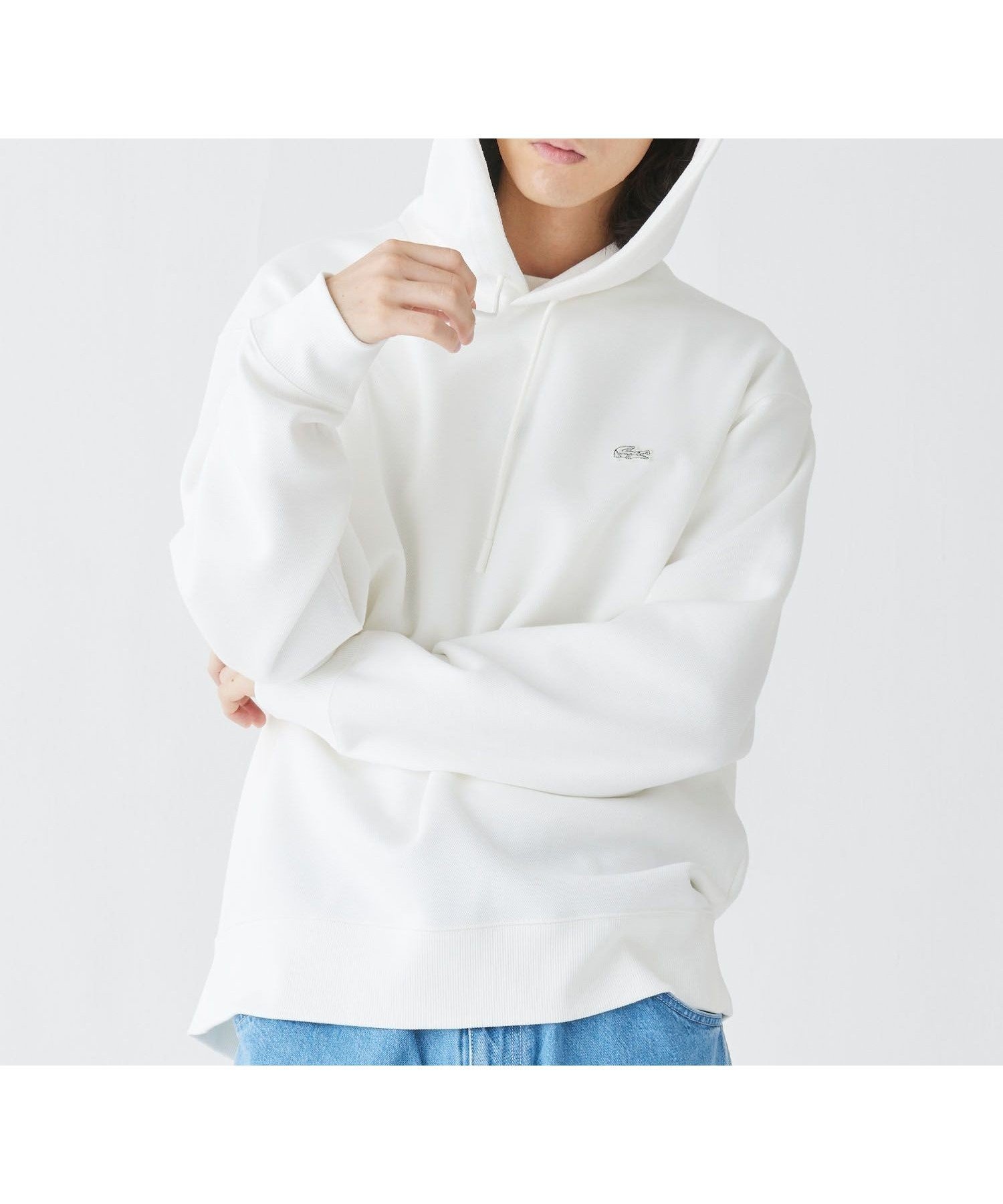 【ラコステ/LACOSTE】の鹿の子ニットワントーンフーディー / 鹿の子ニットプルオーバーパーカー インテリア・キッズ・メンズ・レディースファッション・服の通販 founy(ファニー) 　ファッション　Fashion　レディースファッション　Fashion for Women　トップス・カットソー　Cut & Sew Tops　ニット　Knit Tops & Sweaters　レディースパーカー・カジュアルフーディー　Casual Hoodies & Sweatshirts　カジュアルプルオーバー・ニットトップス　Pullovers & Knit Tops / Casual Pullovers　エレガント 上品　Elegant　鹿の子　Piqué, Kanoko Fabric　オフホワイト|ID: prp329100004800977 ipo3291000000034905945