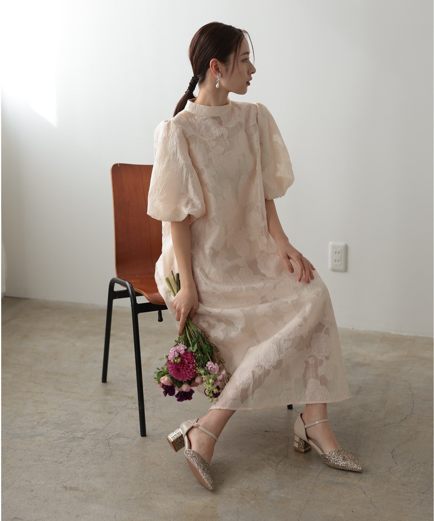 【プレフェリール/PREFERIR】のランタンスリーブワンピース結婚式パーティードレス インテリア・キッズ・メンズ・レディースファッション・服の通販 founy(ファニー) ファッション Fashion レディースファッション Fashion for Women ワンピース Dresses フォーマル・パーティードレス・結婚式用ドレス Elegant & Casual Dresses テクスチャー Texture, Textured Fabric ドレス Dress, One-Piece フィット Fit, Slim Fit ミックス Mix, Mixed Style レース Lace, Lace Fabric ロマンティック Romantic, Feminine Style 二次会 After Party 結婚式 Wedding ベージュ|ID: prp329100004800981 ipo3291000000034883328