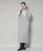 【ナノ ユニバース/nano universe】のニードルジャージーVネックワンピース L.グレー1|ID: prp329100004800990 ipo3291000000035179915