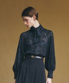 【ポール スチュアート/Paul Stuart】の【eclat掲載】【ウォッシャブル】シフォンカットジャカード ブラウス ネイビー|ID: prp329100004800996 ipo3291000000034832999