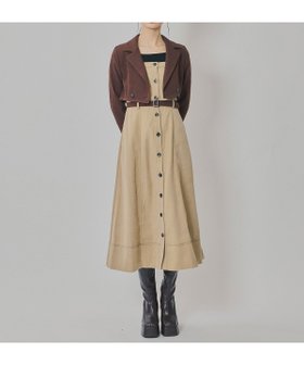 【レディアゼル/REDYAZEL】のスエードライクショートジャケット*バイカラーワンピースセットアップ 人気、トレンドファッション・服の通販 founy(ファニー) ファッション Fashion レディースファッション Fashion for Women アウター Coat / Outerwear Collection レディースジャケット・軽アウター Jackets コンパクト Compact, Small Size ショート Short, Short Length ジャケット Jacket, Outerwear セットアップ Set-Up, Coordinated Outfit テーラード Tailored, Tailored Fit デニム Denim, Jeans Material トレンド Trend, Trending Now バランス Balance, Style Balance フレア Flare, Flared A/W・秋冬 Autumn/Winter |ID:prp329100004801000