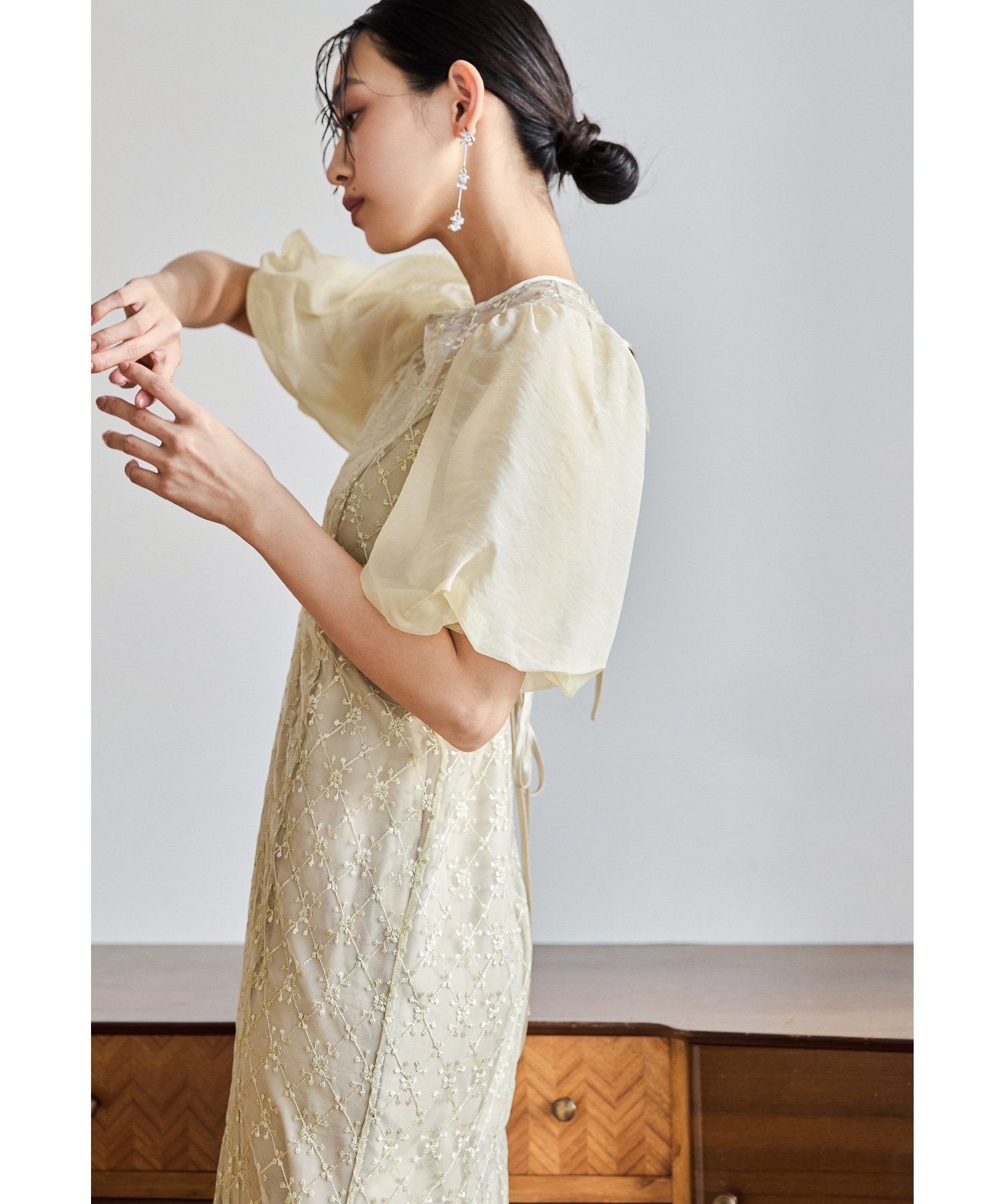 【ビーフラット/bflat】のダイヤレースマーメイドドレス パフスリーブ パーティードレス オケージョンドレス インテリア・キッズ・メンズ・レディースファッション・服の通販 founy(ファニー) ファッション Fashion レディースファッション Fashion for Women ワンピース Dresses フォーマル・パーティードレス・結婚式用ドレス Elegant & Casual Dresses イエロー Yellow オーガンジー Organza Fabric スリーブ Sleeve, Long Sleeve / Short Sleeve ダブル Double, Double-Breasted ドレス Dress, One-Piece フェミニン Feminine, Girly ベーシック Basic, Essential マーメイド Mermaid, Fishtail Silhouette リボン Ribbon, Bow おすすめ Recommended / Our Picks エレガント 上品 Elegant 結婚式 Wedding 披露宴 Wedding Reception 二次会 After Party イエロー|ID: prp329100004801008 ipo3291000000034917005