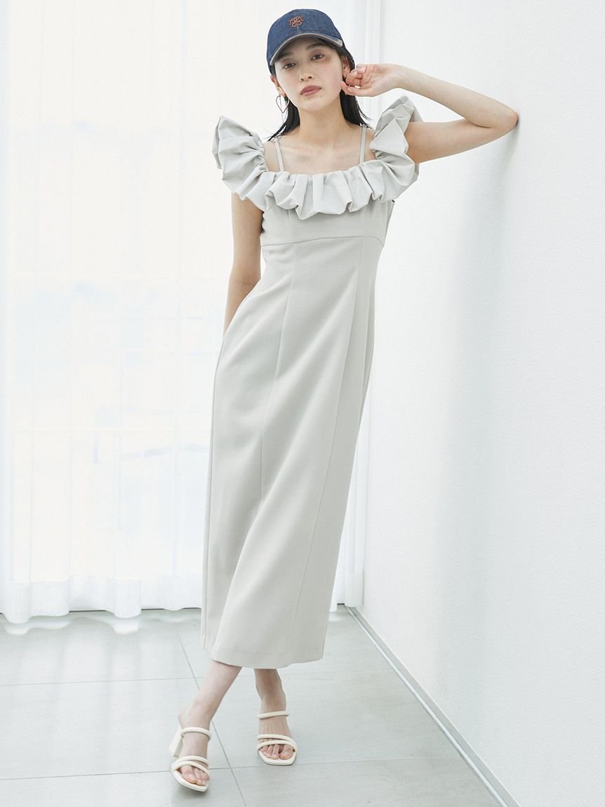 【スナイデル/SNIDEL】のパフスリワンピース インテリア・キッズ・メンズ・レディースファッション・服の通販 founy(ファニー) 　ファッション　Fashion　レディースファッション　Fashion for Women　ワンピース　Dresses　ウェーブ　Wavy Pattern　エレガント 上品　Elegant　春　Spring　クラシカル　Classical, Vintage-Inspired　シャーリング　Shirring, Ruched　スマート　Smart, Elegant　スリーブ　Sleeve, Long Sleeve / Short Sleeve　タフタ　Taffeta, Structured Fabric　デコルテ　Décolleté, Neckline　バルーン　Balloon, Balloon Silhouette　S/S・春夏　SS, Spring/Summer, Warm Season　おすすめ　Recommended / Our Picks　夏　Summer　IVR[003]|ID: prp329100004801015 ipo3291000000035143784