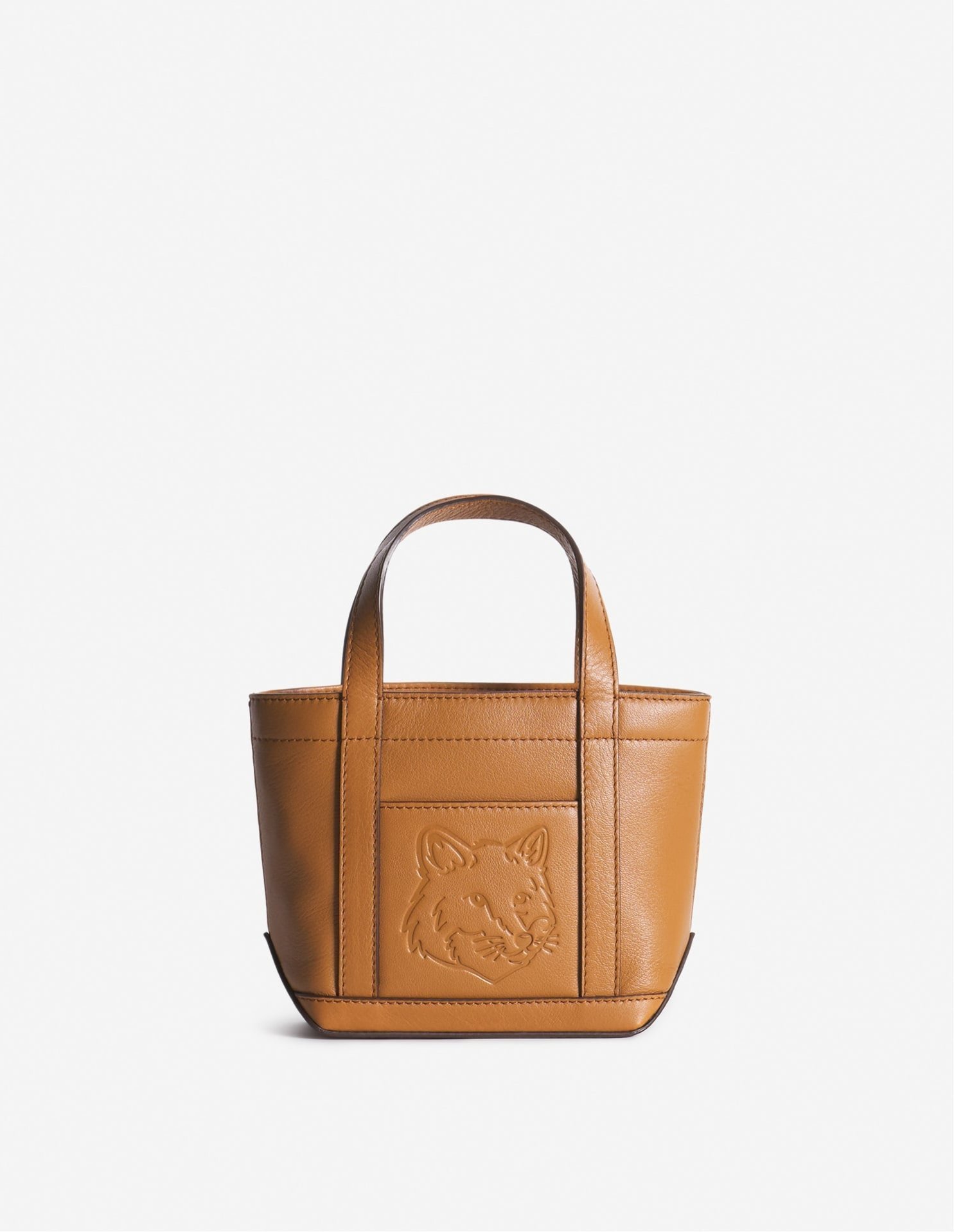 【メゾン キツネ/MAISON KITSUNE】のFOX HEAD LEATHER MINI TOTE インテリア・キッズ・メンズ・レディースファッション・服の通販 founy(ファニー) ファッション Fashion レディースファッション Fashion for Women バッグ Bags ショルダー Shoulder, Shoulder Strap ハンド Hand, Handmade パッチ Patch, Appliqué フォックス Fox, Fox Fur フレンチ French, French Style フロント Front, Front Design ポケット Pocket, Pocket Detail A/W・秋冬 Autumn/Winter 冬 Winter / This Winter エレガント 上品 Elegant BROWN|ID: prp329100004801029 ipo3291000000035040727