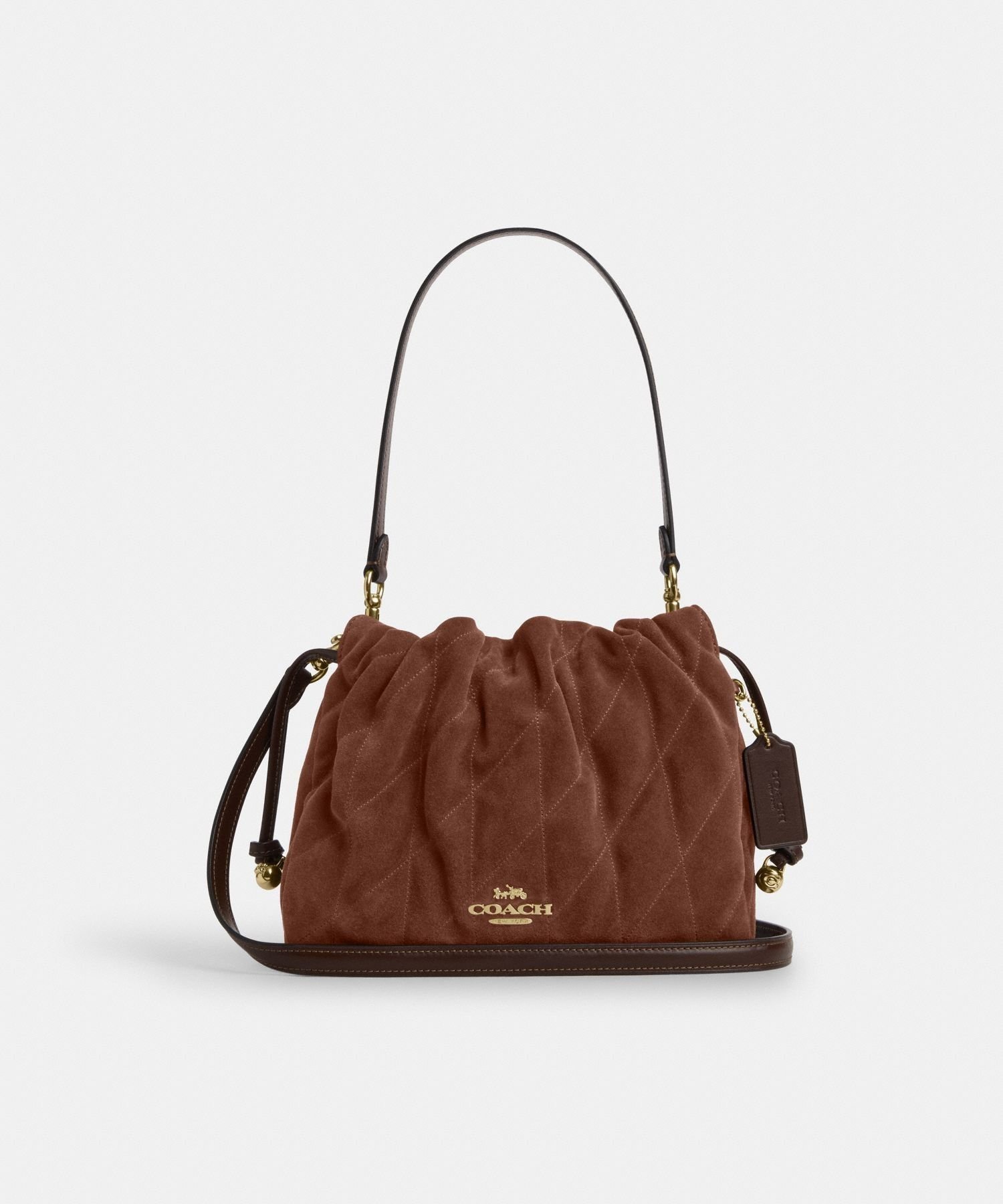 【コーチ/COACH】の【公式】フェイ ドローストリング バッグ・キルティング インテリア・キッズ・メンズ・レディースファッション・服の通販 founy(ファニー) 　ファッション　Fashion　レディースファッション　Fashion for Women　エレガント 上品　Elegant　キルティング　Quilted, Quilting　クラッチ　Clutch, Clutch Bag　シューズ　Shoes, Footwear　財布　Wallet, Purse　ドローストリング　Drawstring, Pull Cord　マグネット　Magnet, Magnetic Closure　ラップ　Wrap, Wrap Design　リラックス　Relax, Relaxed Fit　アウトレット　Outlet / Clearance　BROWN|ID: prp329100004801034 ipo3291000000034833393