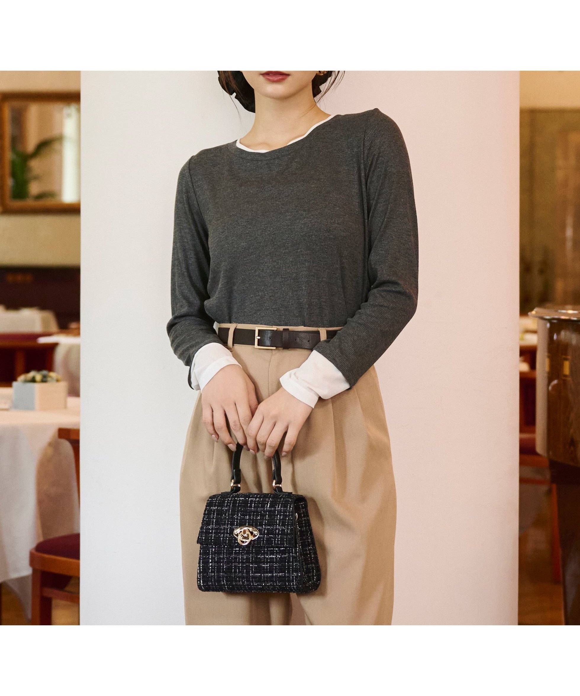 【プロポーション ボディドレッシング/PROPORTION BODY DRESSING】のウォッシャブル レイヤード風テレコ 25AW 人気、トレンドファッション・服の通販 founy(ファニー) 　ファッション　Fashion　レディースファッション　Fashion for Women　2025年　2025　2025-2026秋冬・A/W　Autumn/Winter 2025–26 AW25–26　おすすめ　Recommended / Our Picks　ウォッシャブル　Machine Washable　カットソー　Cut and Sewn Top　ギャザー　Gathered, Ruffled　テレコ　Ribbed, Rib Stitch　 other-1|ID: prp329100004801072 ipo3291000000035076503