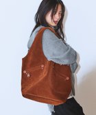 【ジーナシス/JEANASiS】のステッチフェイクスエードトート ブラウン|ID: prp329100004801113 ipo3291000000034833964