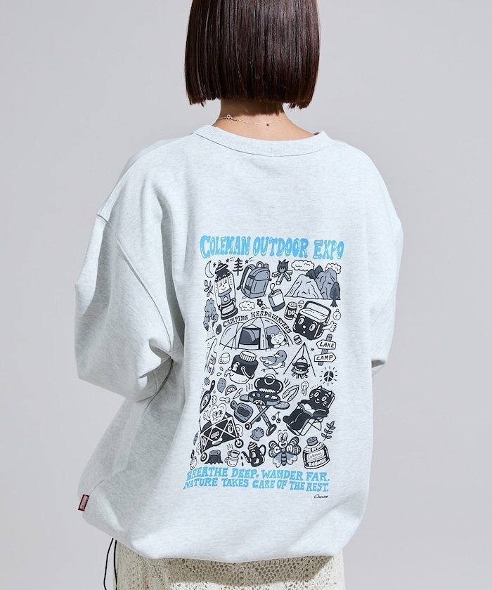 【フリークスストア/FREAK'S STORE】の別注 コールマン チョコムー outdoor expo ドローコード クルーネック スウェット 25AW 人気、トレンドファッション・服の通販 founy(ファニー) 　ファッション　Fashion　レディースファッション　Fashion for Women　トップス・カットソー　Cut & Sew Tops　レディースパーカー・カジュアルフーディー　Casual Hoodies & Sweatshirts　スウェット・クルーネックトップス　Sweatshirts & Crewnecks / Relaxed Fit Sweat Tops　アウトドア　Outdoor Clothing　カーゴパンツ　Cargo Pants, Utility Pants　グラフィック　Graphic, Graphic Design　コレクション　Collection, Seasonal Line　コーデュロイ　Corduroy, Cord Fabric　シンプル　Simple, Minimal　スウェット / スエット　Sweatshirt, Sweatwear　スラックス　Slacks, Dress Pants　デニム　Denim, Jeans Material　ドローコード　Drawcord, Drawstring Cord　定番　Standard, Basic Item　バランス　Balance, Style Balance　ボトム　Bottoms, Lower Wear　別注　Limited Edition, Custom Order　A/W・秋冬　Autumn/Winter　冬　Winter / This Winter　おすすめ　Recommended / Our Picks　2025年　2025　2025-2026秋冬・A/W　Autumn/Winter 2025–26 AW25–26　 other-1|ID: prp329100004801124 ipo3291000000034960865