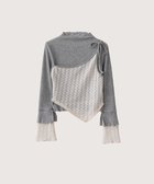 【ラ ポム プチ/LA POMME petit】のAsymmetry Lace Tops 人気、トレンドファッション・服の通販 founy(ファニー) ファッション Fashion レディースファッション Fashion for Women トップス・カットソー Cut & Sew Tops おすすめ Recommended / Our Picks ストライプ Stripe, Striped Pattern スラックス Slacks, Dress Pants セットアップ Set-Up, Coordinated Outfit デニム Denim, Jeans Material トレンド Trend, Trending Now 今季 This Season, Current Season 無地 Plain, Solid Color thumbnail Gray|ID: prp329100004801199 ipo3291000000034834567