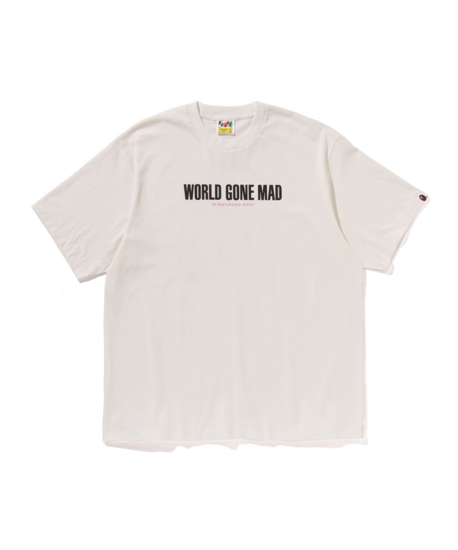 【ア ベイシング エイプ/A BATHING APE】のSLOGAN RELAXED FIT TEE インテリア・キッズ・メンズ・レディースファッション・服の通販 founy(ファニー) 　ファッション　Fashion　レディースファッション　Fashion for Women　インナー　Innerwear　ショート　Short, Short Length　スリーブ　Sleeve, Long Sleeve / Short Sleeve　フロント　Front, Front Design　プリント　Print, Printed Pattern　ラバー　Rubber, Rubber Sole　IVORY|ID: prp329100004801228 ipo3291000000035083346