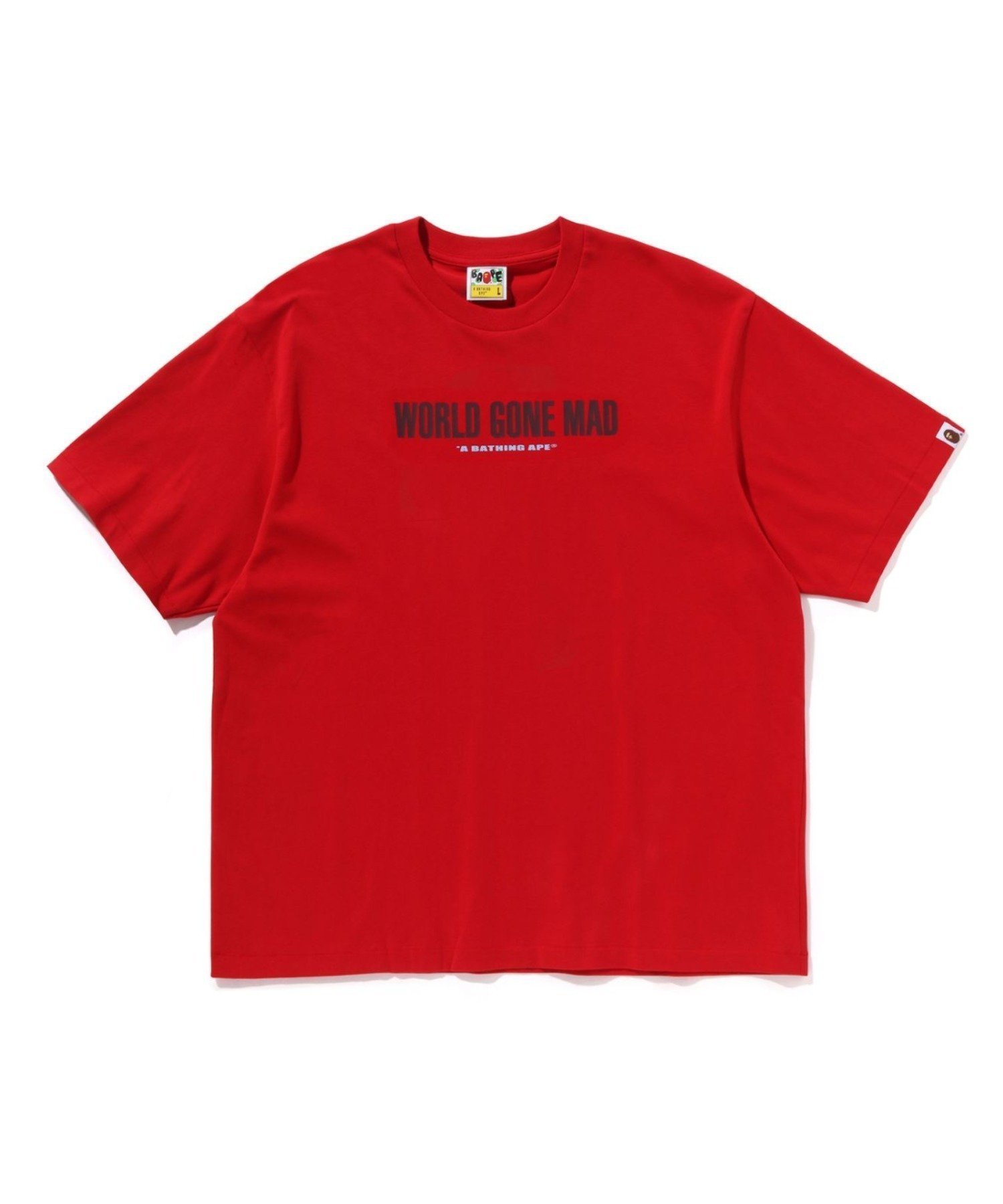 【ア ベイシング エイプ/A BATHING APE】のSLOGAN RELAXED FIT TEE インテリア・キッズ・メンズ・レディースファッション・服の通販 founy(ファニー) 　ファッション　Fashion　レディースファッション　Fashion for Women　インナー　Innerwear　ショート　Short, Short Length　スリーブ　Sleeve, Long Sleeve / Short Sleeve　フロント　Front, Front Design　プリント　Print, Printed Pattern　ラバー　Rubber, Rubber Sole　RED|ID: prp329100004801228 ipo3291000000035083347