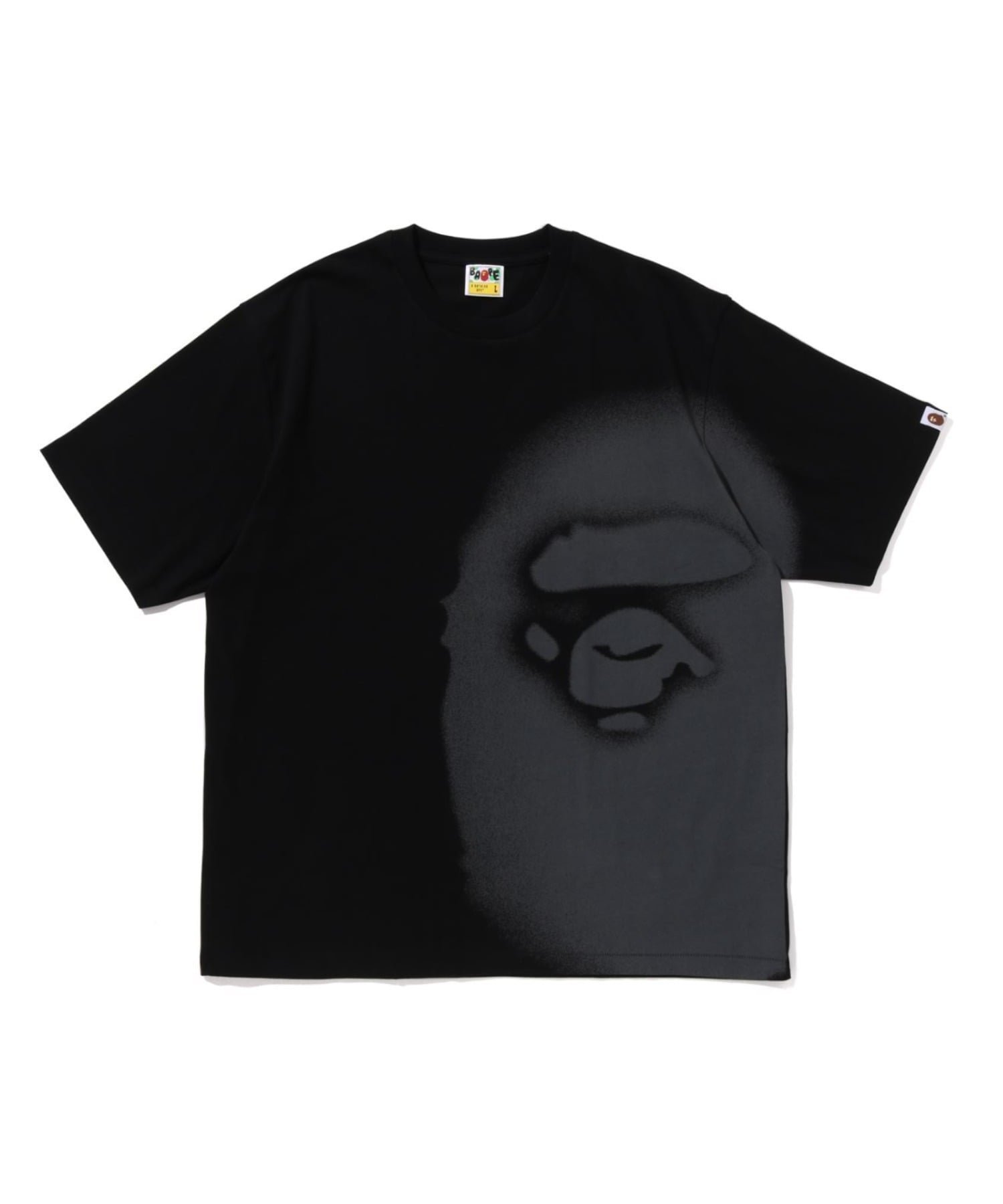【ア ベイシング エイプ/A BATHING APE】のSPRAY PRINT APE HEAD RELAXED FIT TEE インテリア・キッズ・メンズ・レディースファッション・服の通販 founy(ファニー) 　ファッション　Fashion　レディースファッション　Fashion for Women　ショート　Short, Short Length　スリーブ　Sleeve, Long Sleeve / Short Sleeve　フロント　Front, Front Design　プリント　Print, Printed Pattern　BLACK|ID: prp329100004801278 ipo3291000000035173460