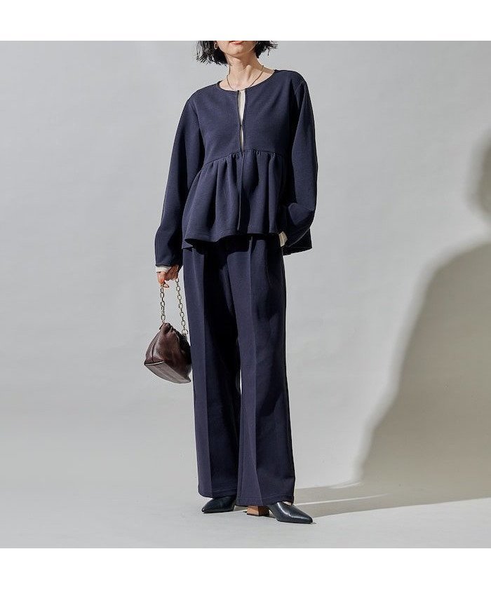 【フリークスストア/FREAK'S STORE】のダンボール ペプラム カーディガン セットアップ 25AW インテリア・キッズ・メンズ・レディースファッション・服の通販 founy(ファニー) 　ファッション　Fashion　レディースファッション　Fashion for Women　トップス・カットソー　Cut & Sew Tops　カーディガン・羽織り　Layered Style Cardigans　2025年　2025　2025-2026秋冬・A/W　Autumn/Winter 2025–26 AW25–26　冬　Winter / This Winter　おすすめ　Recommended / Our Picks　カーディガン　Cardigan, Knitwear　スラックス　Slacks, Dress Pants　セットアップ　Set-Up, Coordinated Outfit　センター　Center, Center Line　ペプラム　Peplum, Flared Hem　エレガント 上品　Elegant　ビジネス 仕事 通勤　Business / Work / Commuting　A/W・秋冬　Autumn/Winter　ネイビー|ID: prp329100004801316 ipo3291000000034835326