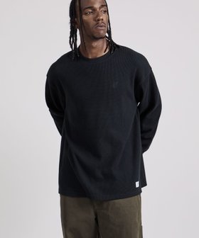 【サタデイズ ニューヨークシティ/SATURDAYS NYC】のAlex Waffle Relaxed LS Tee 人気、トレンドファッション・服の通販 founy(ファニー) ファッション Fashion レディースファッション Fashion for Women サーマル Thermal, Waffle Knit スリーブ Sleeve, Long Sleeve / Short Sleeve フィット Fit, Slim Fit リラックス Relax, Relaxed Fit ロング Long, Long-Length ワッフル Waffle, Waffle Knit ワンポイント One Point, Statement Accent |ID:prp329100004801323