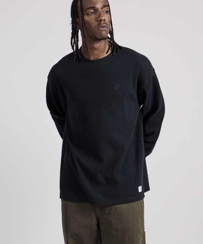【サタデイズ ニューヨークシティ/SATURDAYS NYC】のAlex Waffle Relaxed LS Tee インテリア・キッズ・メンズ・レディースファッション・服の通販 founy(ファニー) https://founy.com/ ファッション Fashion レディースファッション Fashion for Women サーマル Thermal, Waffle Knit スリーブ Sleeve, Long Sleeve / Short Sleeve フィット Fit, Slim Fit リラックス Relax, Relaxed Fit ロング Long, Long-Length ワッフル Waffle, Waffle Knit ワンポイント One Point, Statement Accent |ID: prp329100004801323 ipo3291000000034931895