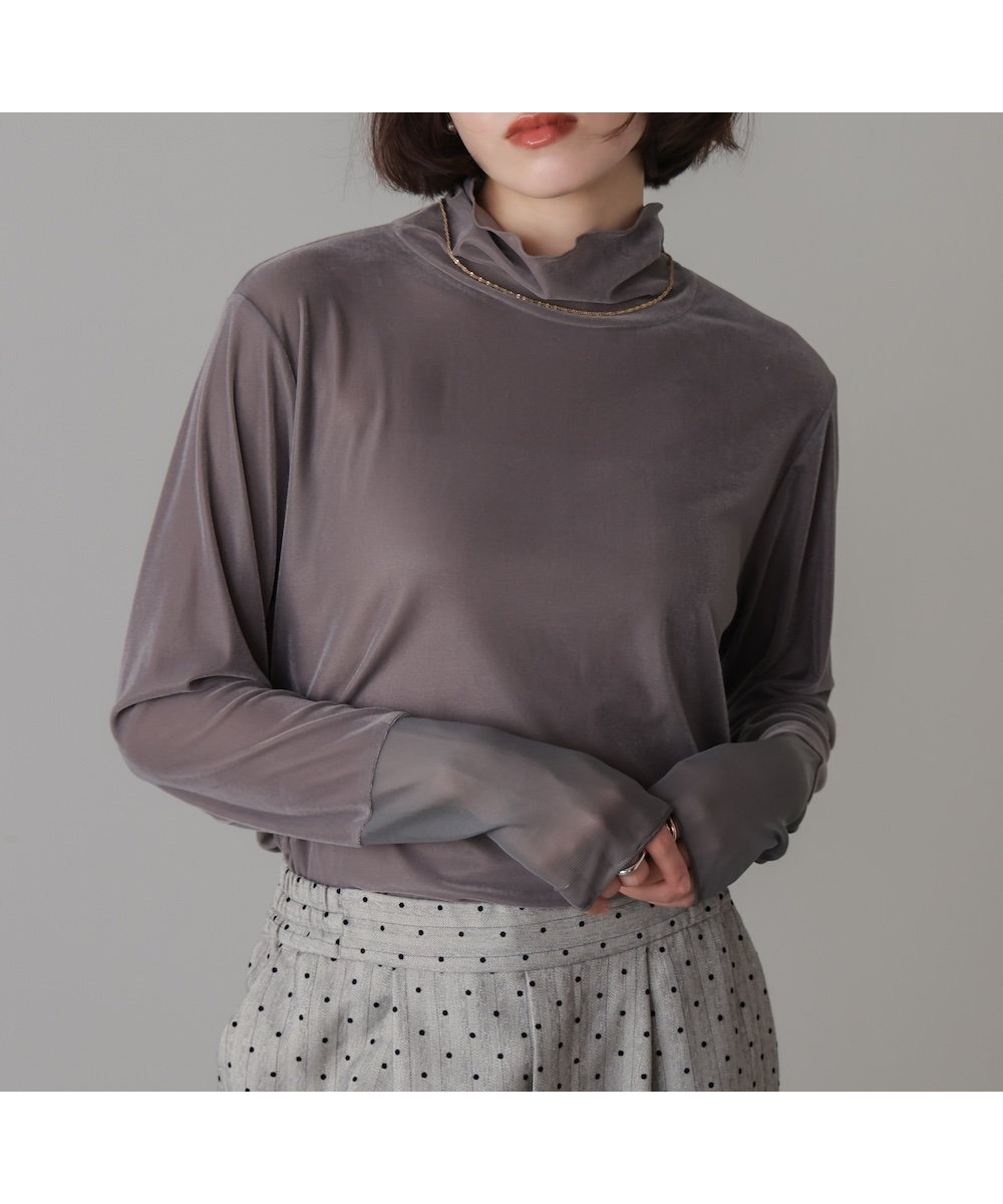 【バブ ブージュルード/Bab Bou Jeloud】のシアーベロアインナー インテリア・キッズ・メンズ・レディースファッション・服の通販 founy(ファニー) ファッション Fashion レディースファッション Fashion for Women トップス・カットソー Cut & Sew Tops ベロアトップス Velour Tops / Velvet-Look Items インナー Innerwear ギャザー Gathered, Ruffled シアー Sheer, See-Through ストレッチ Stretch, Stretchy Fabric チュール Tulip, Tulip Motif トレンド Trend, Trending Now 定番 Standard, Basic Item 人気 Popular, Best Seller フィット Fit, Slim Fit ベロア Velour, Soft Velvet メッシュ Mesh, Net Fabric 再入荷 Restock / Back in Stock エレガント 上品 Elegant GRAY|ID: prp329100004801557 ipo3291000000034837046