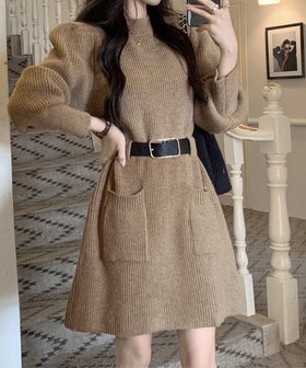 【ミニミニストア/miniministore】のベルト付きニットワンピースウエストマーク 人気、トレンドファッション・服の通販 founy(ファニー) ファッション Fashion レディースファッション Fashion for Women ワンピース Dresses ニットワンピース Knit Dresses ベルト&ウエストマーク Belts & Waist Accessories アクリル Acrylic Material ショート Short, Short Length フェミニン Feminine, Girly リブニット Rib Knit, Ribbed Knit ロング Long, Long-Length 無地 Plain, Solid Color A/W・秋冬 Autumn/Winter 長袖 Long Sleeve, Full Sleeve |ID:prp329100004801649