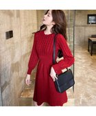 【ミニミニストア/miniministore】のケーブル編みニットミニワンピース 韓国風 ワインレッド|ID: prp329100004801712 ipo3291000000034936992