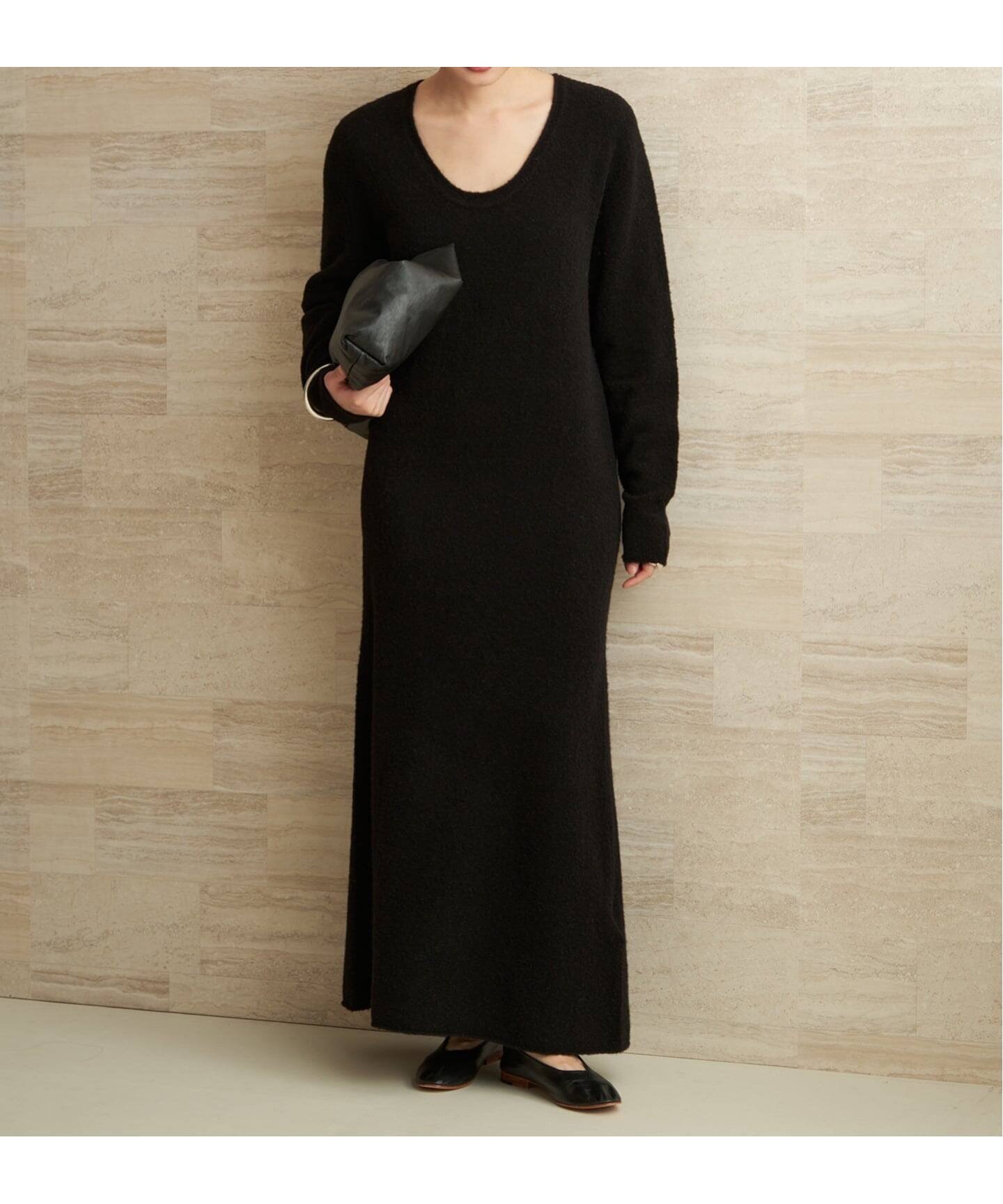 【プラージュ/Plage】のUneck flare knit ワンピース インテリア・キッズ・メンズ・レディースファッション・服の通販 founy(ファニー) 　ファッション　Fashion　レディースファッション　Fashion for Women　ワンピース　Dresses　おすすめ　Recommended / Our Picks　インナー　Innerwear　ブラック|ID: prp329100004801722 ipo3291000000034838193