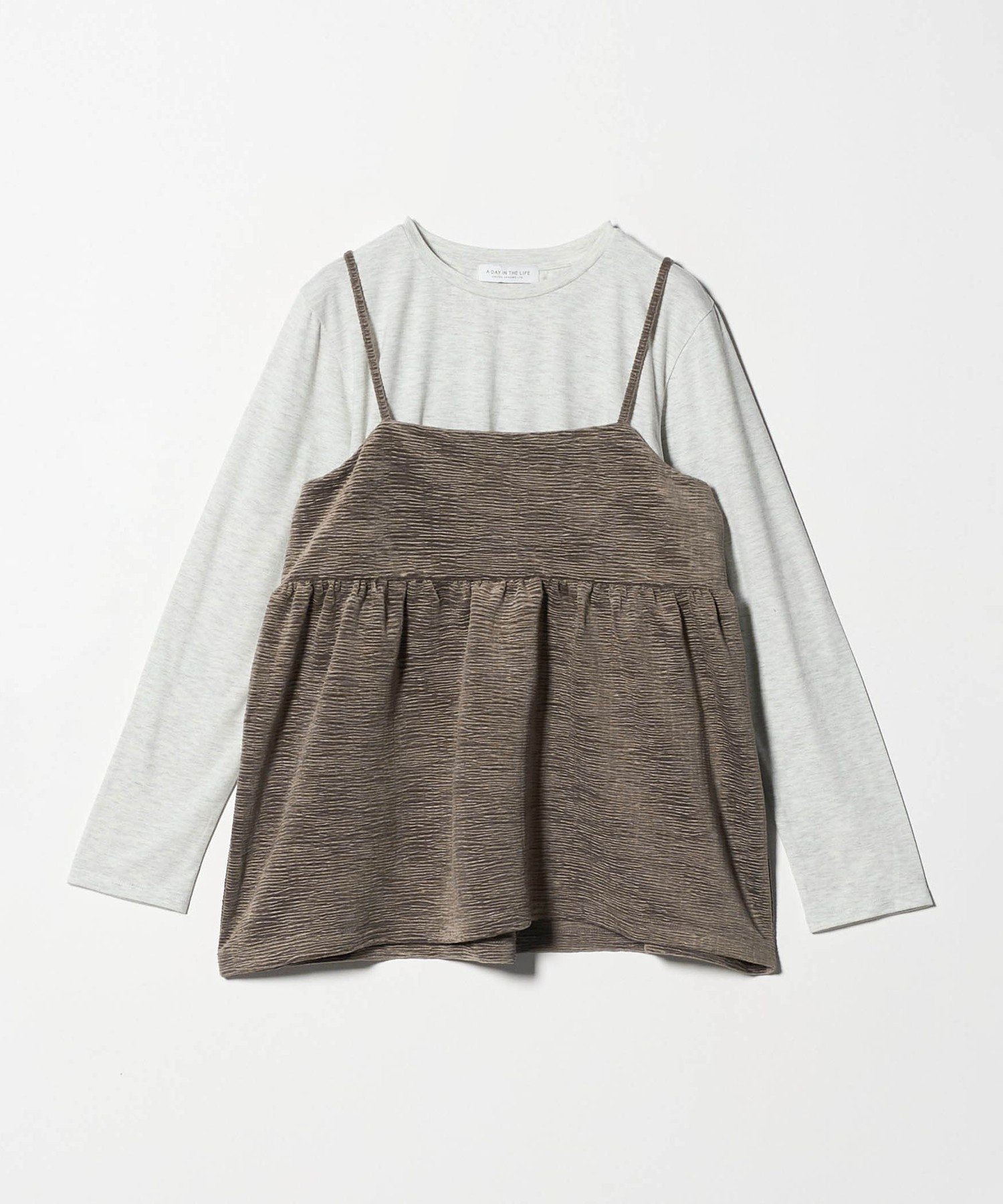 【ユナイテッドアローズ/UNITED ARROWS】のクリンクル ベロアキャミ+Tシャツ A DAY IN THE LIFE インテリア・キッズ・メンズ・レディースファッション・服の通販 founy(ファニー) ファッション Fashion レディースファッション Fashion for Women トップス・カットソー Cut & Sew Tops キャミソール&ノースリーブ Camisoles & Sleeveless Tops シャツ・ブラウス・オフィスカジュアル Elegant Blouses & Button-Ups ロングTシャツ・Tシャツ Longline T-Shirts & Tees ベロアトップス Velour Tops / Velvet-Look Items インナー Innerwear 秋 Autumn カットソー Cut and Sewn Top キャミ Camisole, Cami Top キャミソール Camisole, Spaghetti Strap Top ギャザー Gathered, Ruffled シンプル Simple, Minimal セットアップ Set-Up, Coordinated Outfit タイトスカート Pencil Skirt, Tight Skirt チェック Check, Plaid, Tartan トレンド Trend, Trending Now バランス Balance, Style Balance ベロア Velour, Soft Velvet ベーシック Basic, Essential ラップ Wrap, Wrap Design アウトレット Outlet / Clearance おすすめ Recommended / Our Picks ビジネス 仕事 通勤 Business / Work / Commuting MOCA|ID: prp329100004801834 ipo3291000000034838980