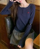 【チェルカ/CERCA】のNia/Nia(ニア)/ヘンリーネック フリル 長袖カットソー 人気、トレンドファッション・服の通販 founy(ファニー) ファッション Fashion レディースファッション Fashion for Women トップス・カットソー Cut & Sew Tops カットソー・ベーシックTシャツ Cut-and-Sewn Tops / Stretch Tees & Basics おすすめ Recommended / Our Picks カットソー Cut and Sewn Top ガーリー Girly, Feminine Style シンプル Simple, Minimal ストレート Straight, Straight Cut スラックス Slacks, Dress Pants デニム Denim, Jeans Material トレンド Trend, Trending Now フリル Frill, Ruffle ボトム Bottoms, Lower Wear レオパード Leopard, Animal Print レース Lace, Lace Fabric 再入荷 Restock / Back in Stock A/W・秋冬 Autumn/Winter 長袖 Long Sleeve, Full Sleeve thumbnail ネイビー|ID: prp329100004801841 ipo3291000000034839018