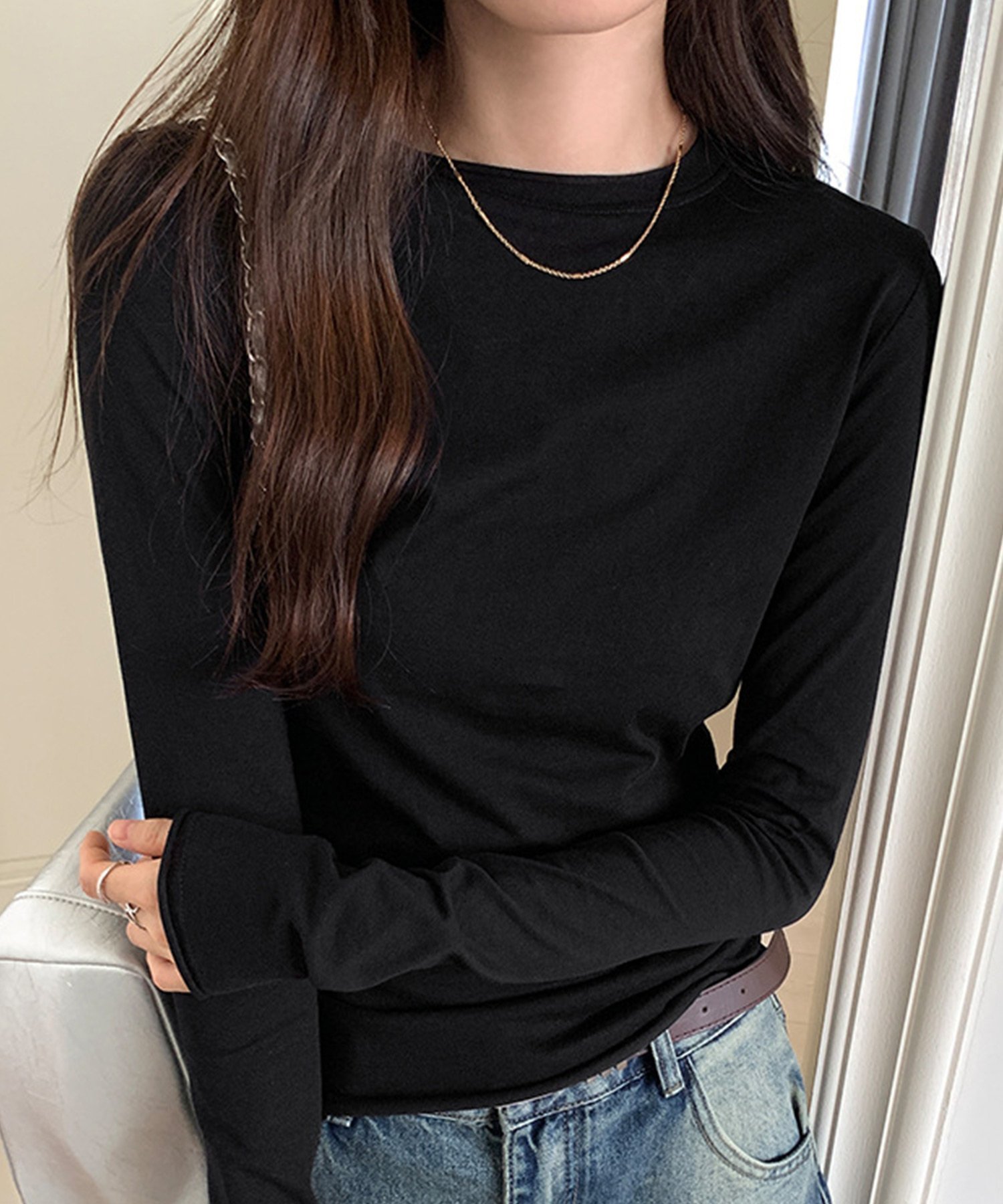 【アミュレット/Amulet】の【Dewlily】ナチュラルフィット長袖カットソー インテリア・キッズ・メンズ・レディースファッション・服の通販 founy(ファニー) ファッション Fashion レディースファッション Fashion for Women トップス・カットソー Cut & Sew Tops カットソー・ベーシックTシャツ Cut-and-Sewn Tops / Stretch Tees & Basics アクセサリー Fashion Accessories インナー Innerwear カットソー Cut and Sewn Top キャップ Cap, Baseball Cap シンプル Simple, Minimal ジャケット Jacket, Outerwear スポーティ Sporty, Casual Athletic スラックス Slacks, Dress Pants デニム Denim, Jeans Material ネックレス Necklace, Pendant Necklace 長袖 Long Sleeve, Full Sleeve フィット Fit, Slim Fit フェミニン Feminine, Girly 無地 Plain, Solid Color ロング Long, Long-Length エレガント 上品 Elegant ブラック|ID: prp329100004801851 ipo3291000000034839060