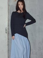 【テチチ/Te chichi】の【宮本茉由着用】リブニットドッキングアシメワンピース チャコールグレー|ID: prp329100004801888 ipo3291000000034895660