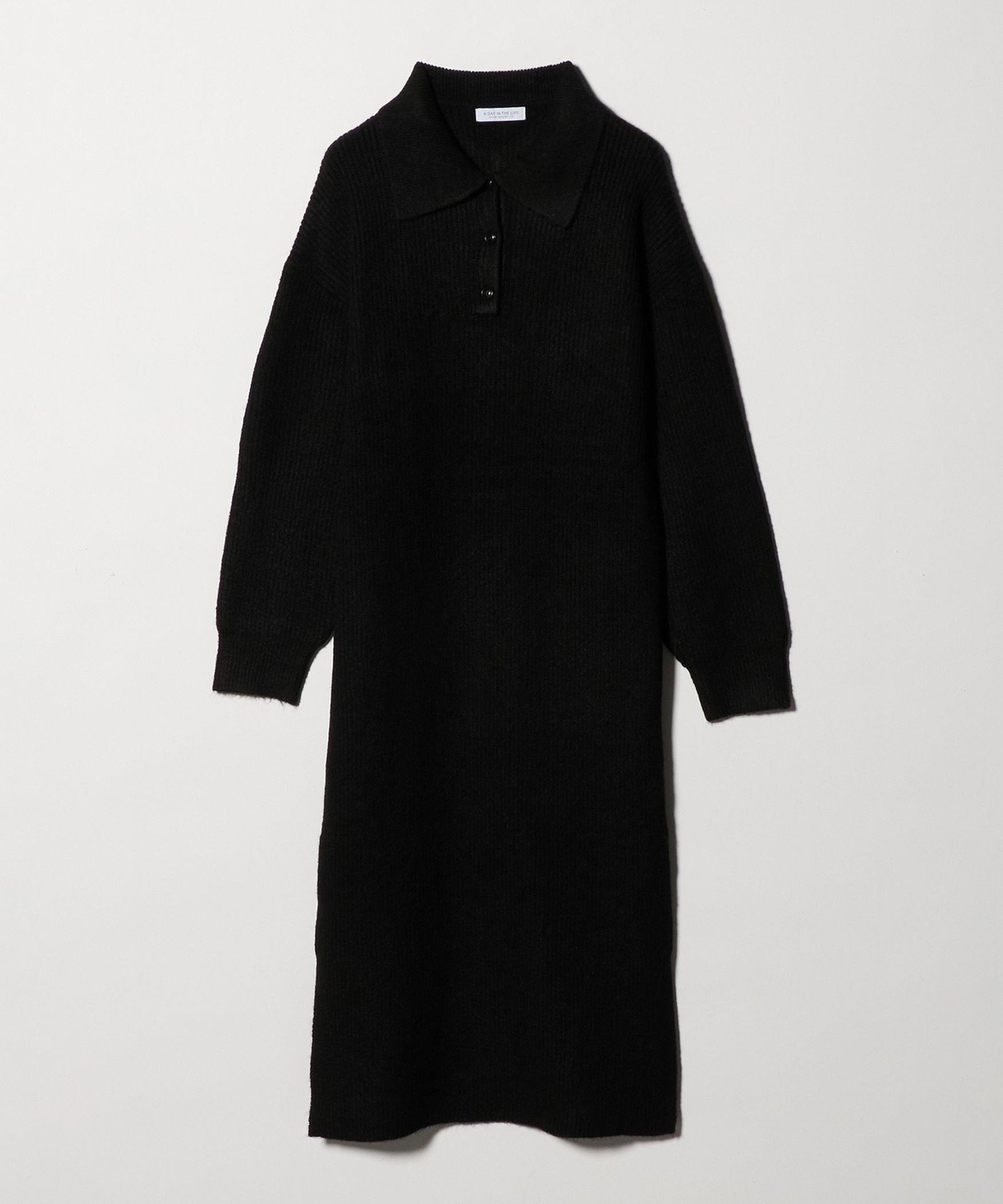 【ユナイテッドアローズ/UNITED ARROWS】のニット ポロワンピース A DAY IN THE LIFE インテリア・キッズ・メンズ・レディースファッション・服の通販 founy(ファニー) ファッション Fashion レディースファッション Fashion for Women ワンピース Dresses インナー Innerwear 畦 Ribbed Knit スリット Slit, Slit Detail トレンド Trend, Trending Now ハイネック High Neck, Mock Neck バランス Balance, Style Balance ワイド Wide, Wide Fit 冬 Winter / This Winter アウトレット Outlet / Clearance ビジネス 仕事 通勤 Business / Work / Commuting BLACK|ID: prp329100004801896 ipo3291000000034839302